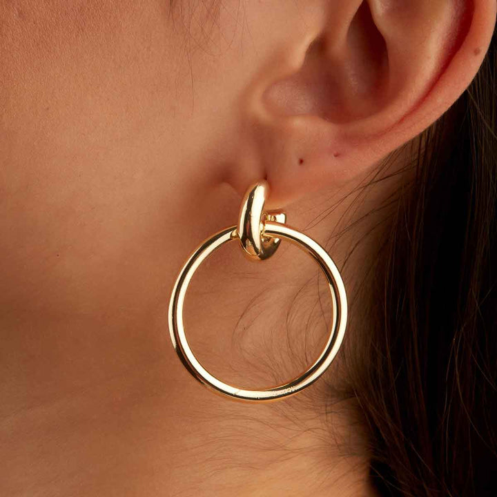 İda Big Circle Drop Stud Earrings