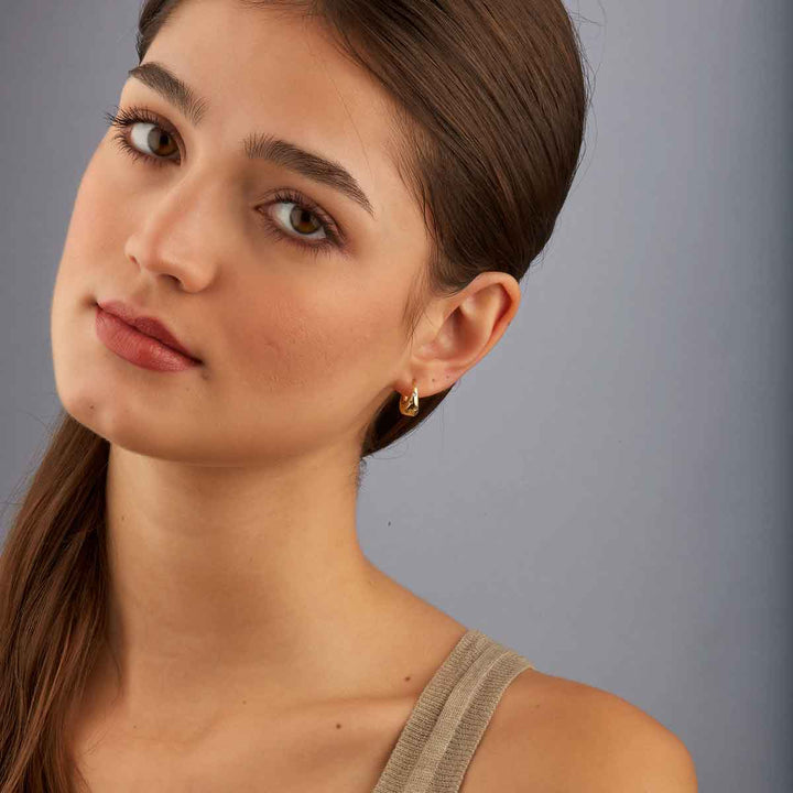 Sin Mini Hoops With Zircon Dots Earrings