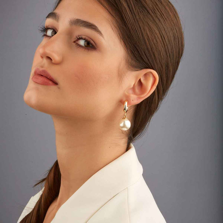 Hailey Pearl Drop Stud Earrings
