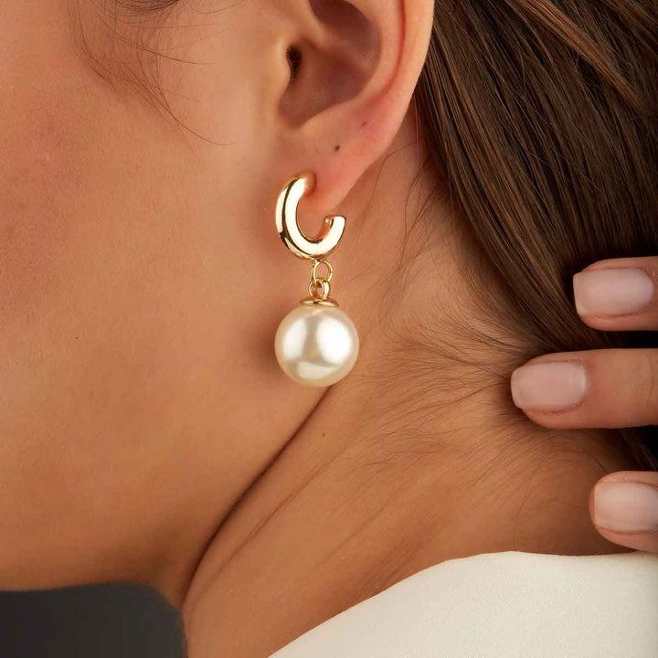 Hailey Pearl Drop Stud Earrings