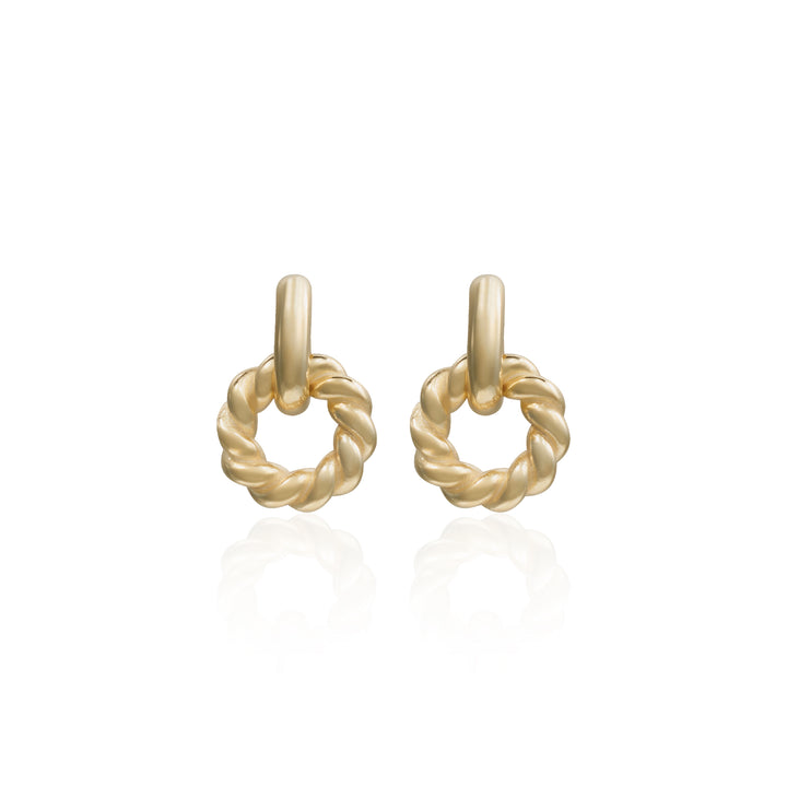 Ersilia Mini Circle Rope Textured Drop Stud