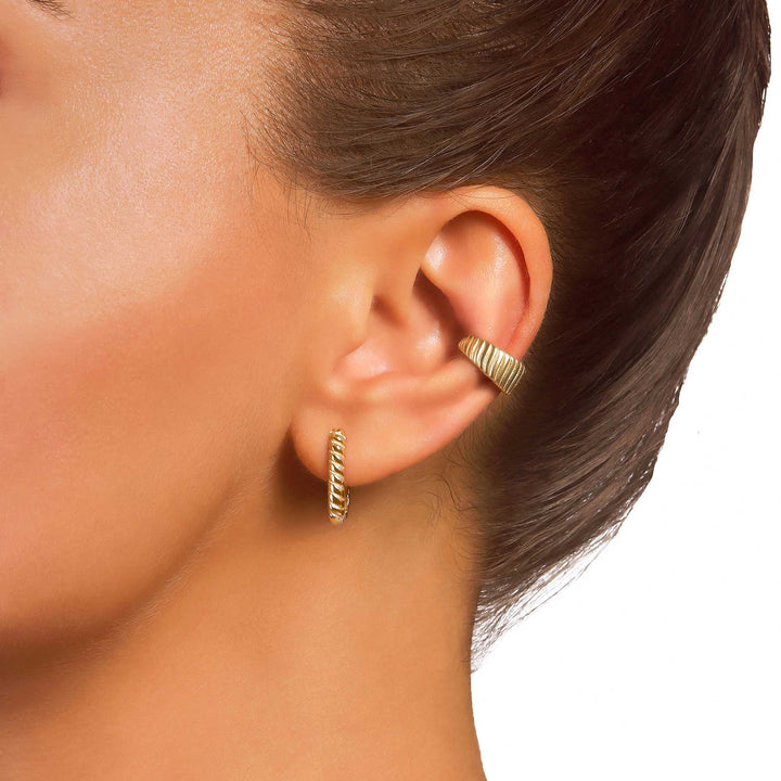 Orpah Solid Ripped Oval Huggie Earrings