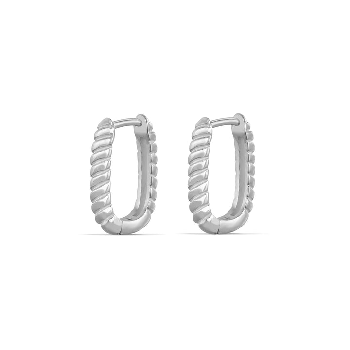 Orpah Solid Ripped Oval Huggie Earrings