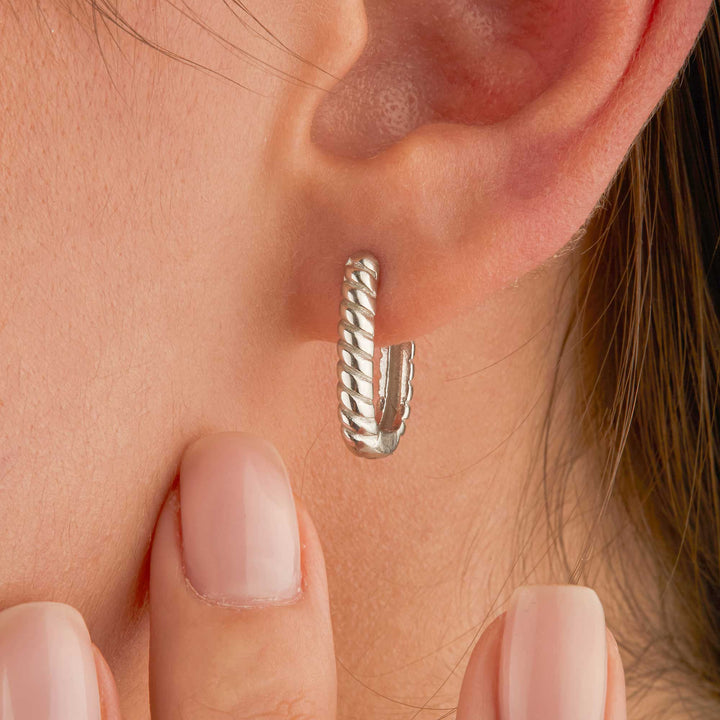 Orpah Solid Ripped Oval Huggie Earrings