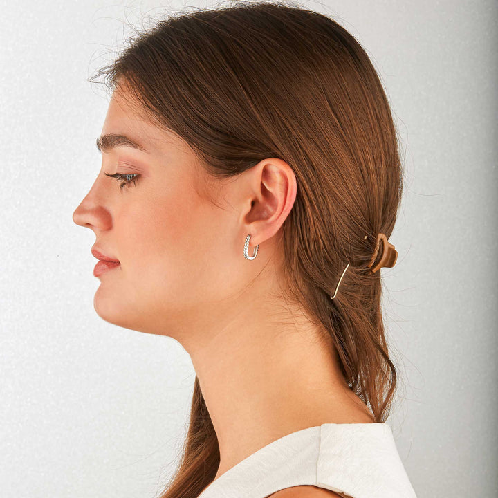 Orpah Solid Ripped Oval Huggie Earrings