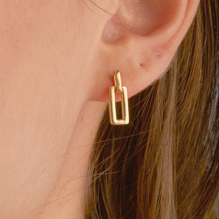 Alara Solid Mini Square Drop Stud