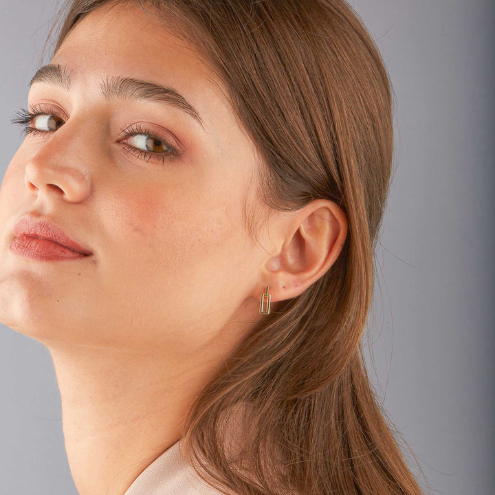 Alara Solid Mini Square Drop Stud