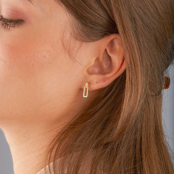 Alara Solid Mini Square Drop Stud