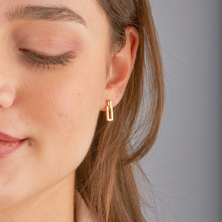 Alara Solid Mini Square Drop Stud