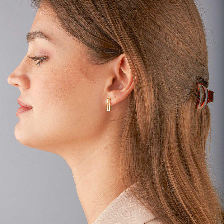 Alara Solid Mini Square Drop Stud