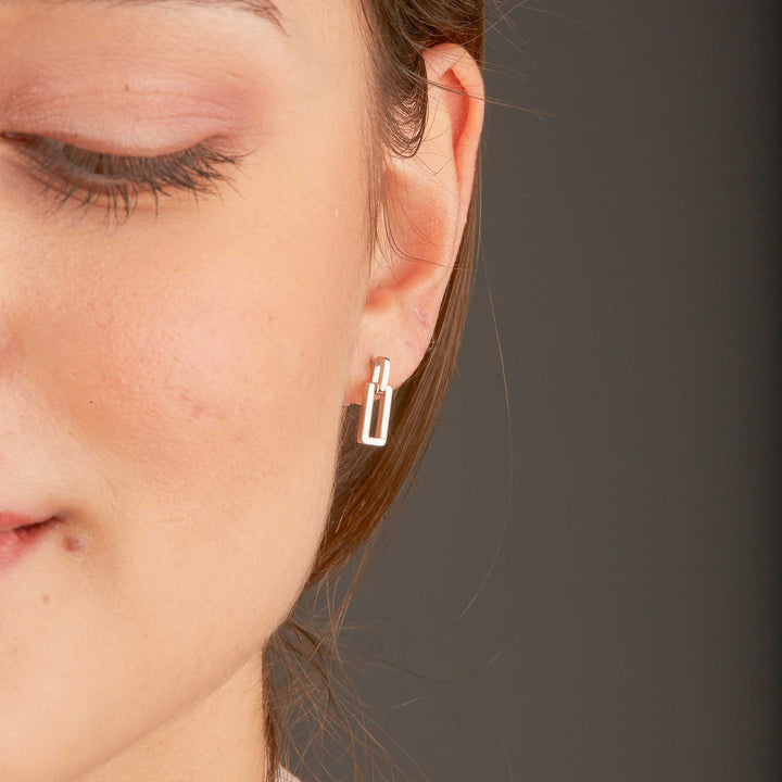 Alara Solid Mini Square Drop Stud