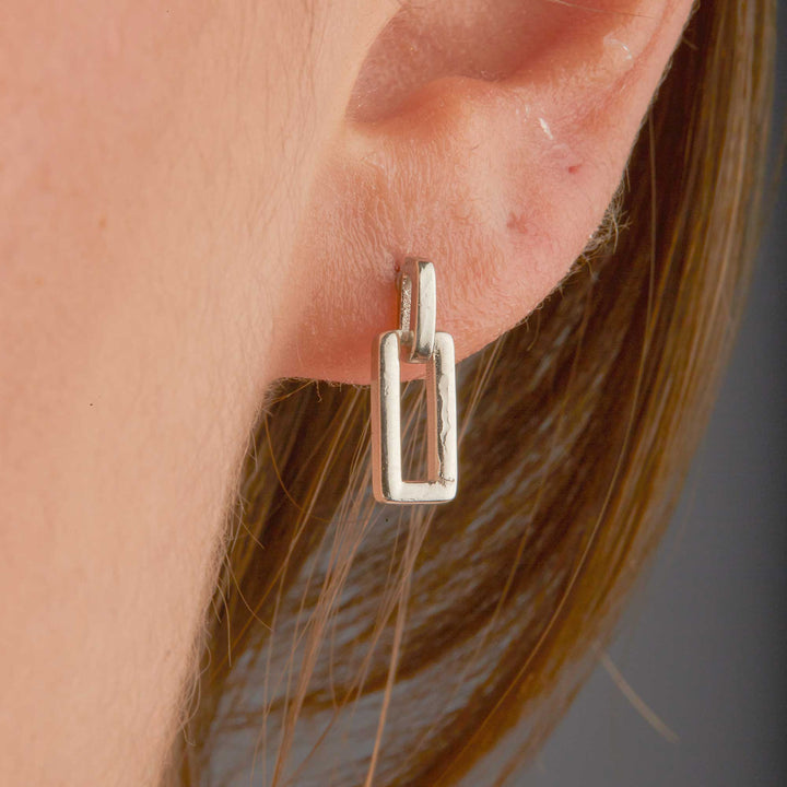 Alara Solid Mini Square Drop Stud