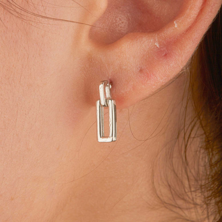 Alara Solid Mini Square Drop Stud