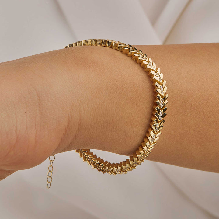 Rihanna Herringbone CZ Diamond Bracelet