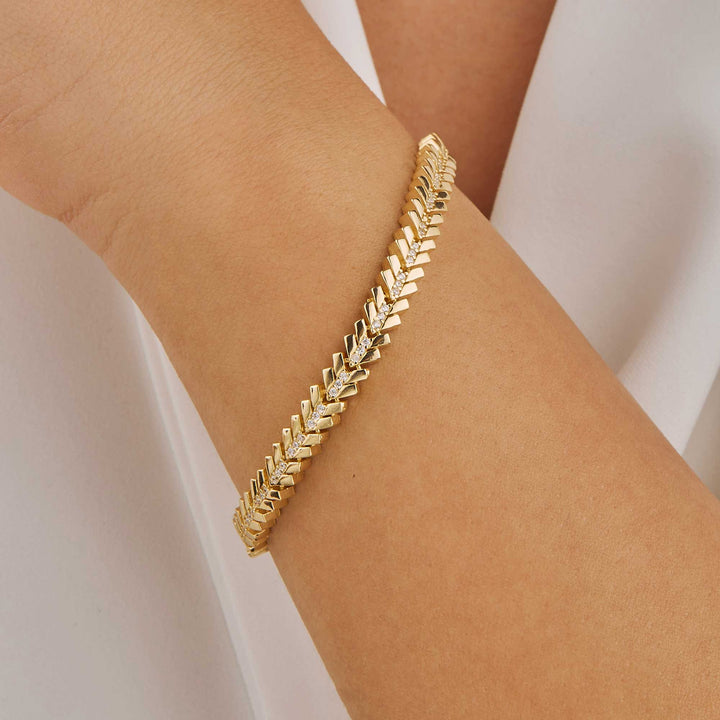 Rihanna Herringbone CZ Diamond Bracelet