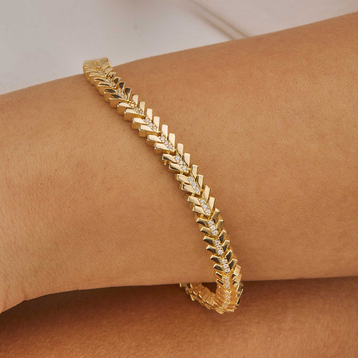 Rihanna Herringbone CZ Diamond Bracelet