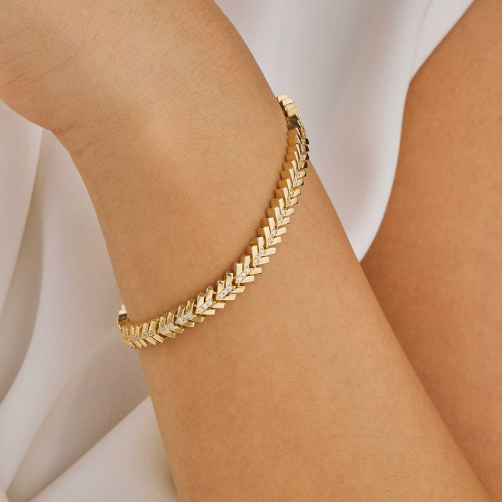 Rihanna Herringbone CZ Diamond Bracelet