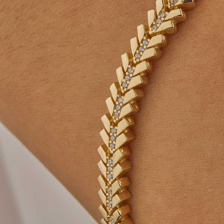 Rihanna Herringbone CZ Diamond Bracelet
