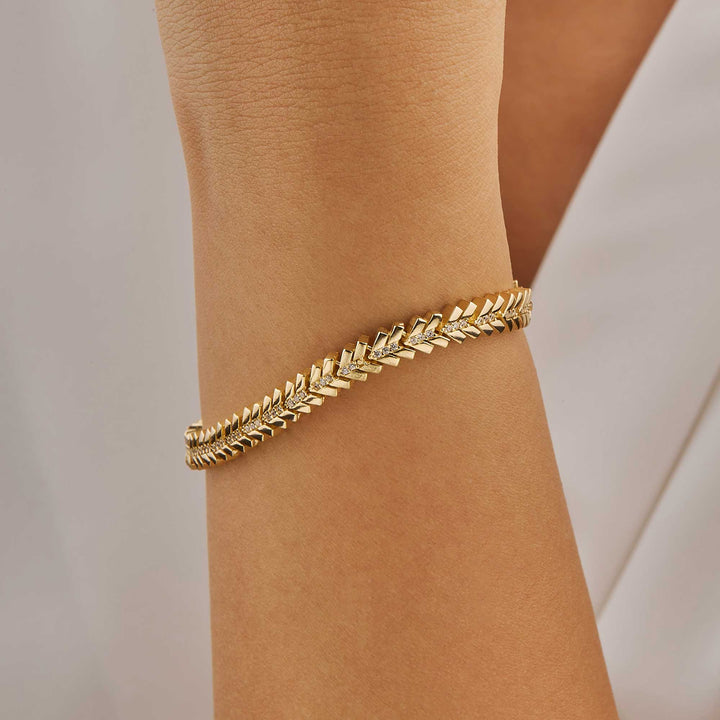 Rihanna Herringbone CZ Diamond Bracelet