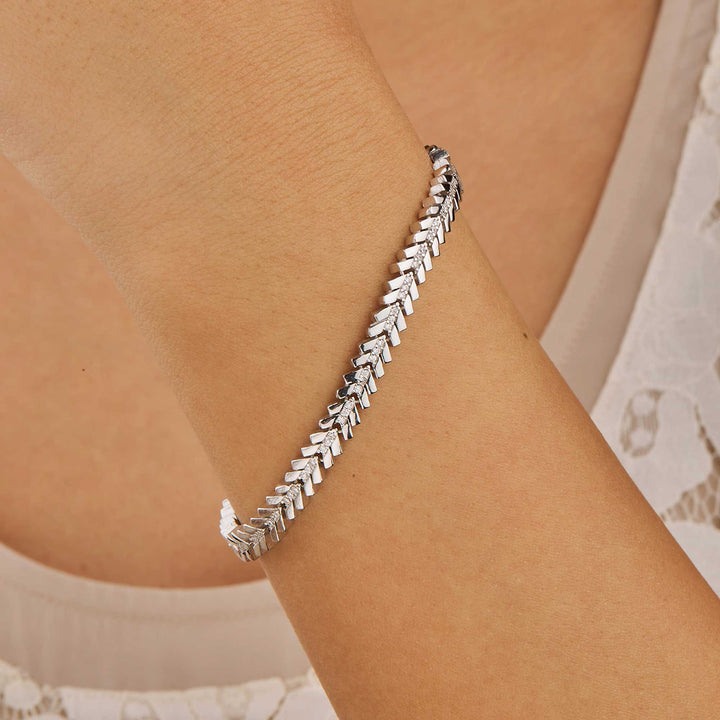 Rihanna Herringbone CZ Diamond Bracelet
