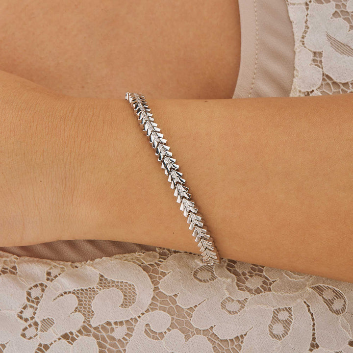 Rihanna Herringbone CZ Diamond Bracelet