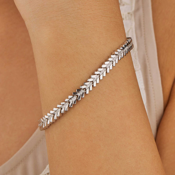 Rihanna Herringbone CZ Diamond Bracelet