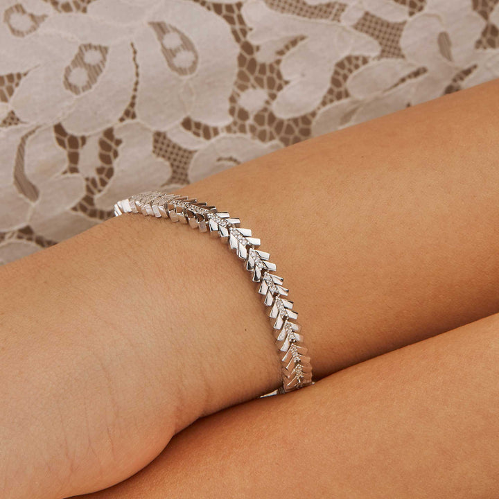 Rihanna Herringbone CZ Diamond Bracelet