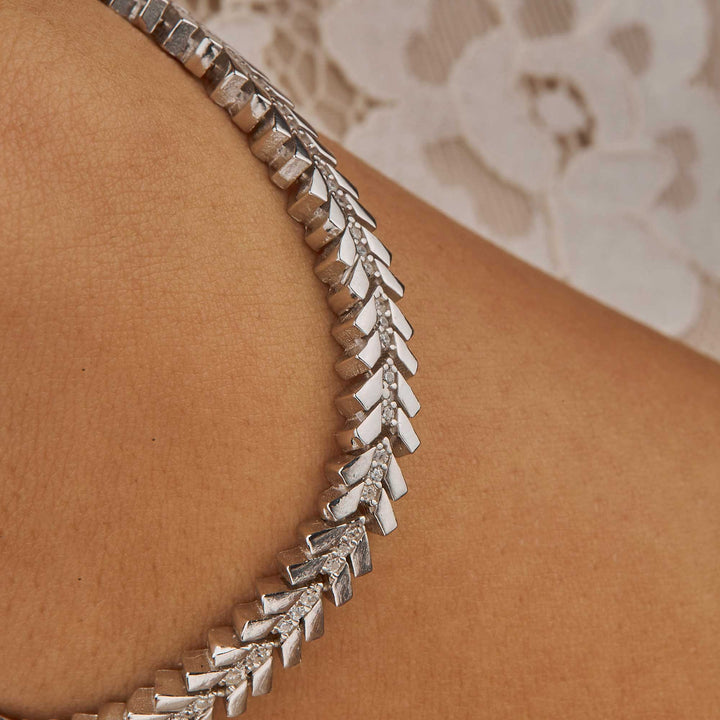 Rihanna Herringbone CZ Diamond Bracelet