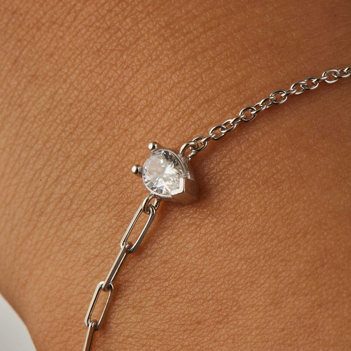 Zeta Solitare CZ Chain Bracelet