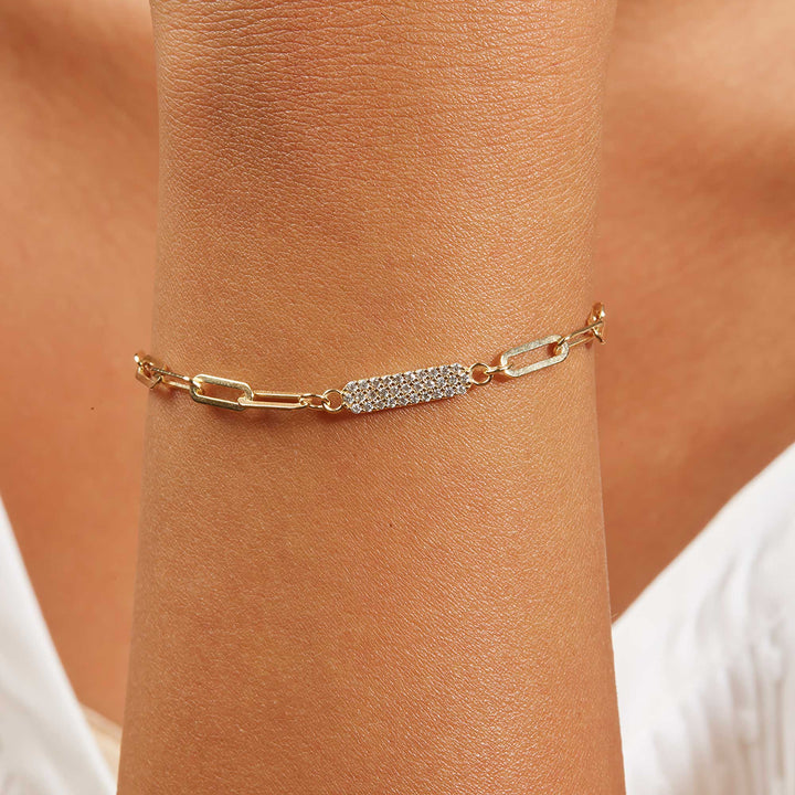 Briella Pave Row Bar Paperclip