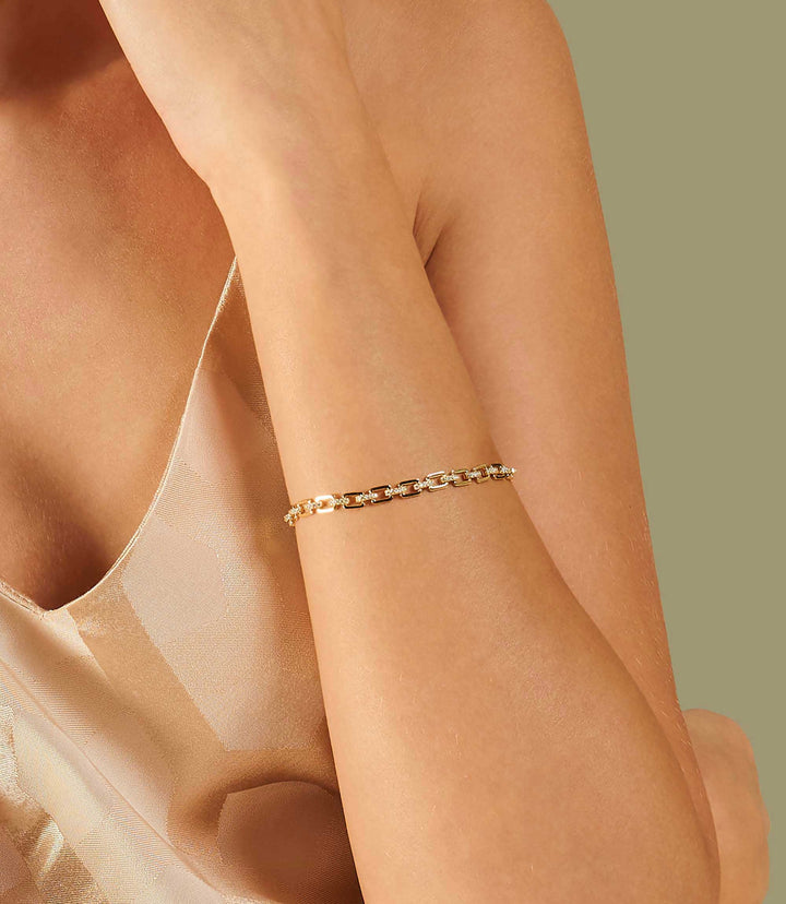 Maya Fancy Square Chain Bracelet