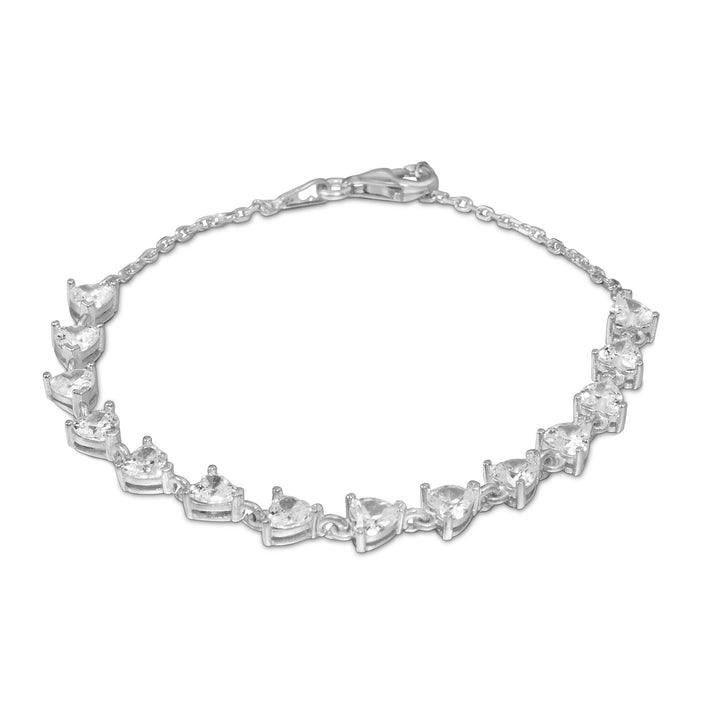 Sibel Half Heart Diamond Half Chain Tennis Bracelet