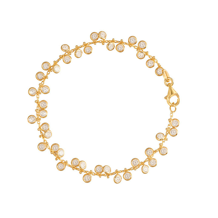 Ecrin CZ Bezel By Yard Drop Dangle Station Bracelet