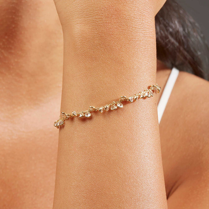 Ecrin CZ Bezel By Yard Drop Dangle Station Bracelet