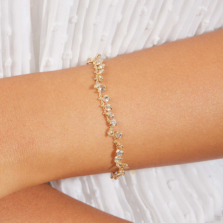 Ecrin CZ Bezel By Yard Drop Dangle Station Bracelet