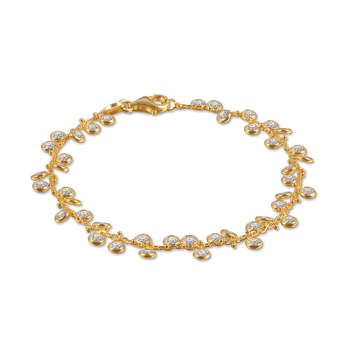Ecrin CZ Bezel By Yard Drop Dangle Station Bracelet
