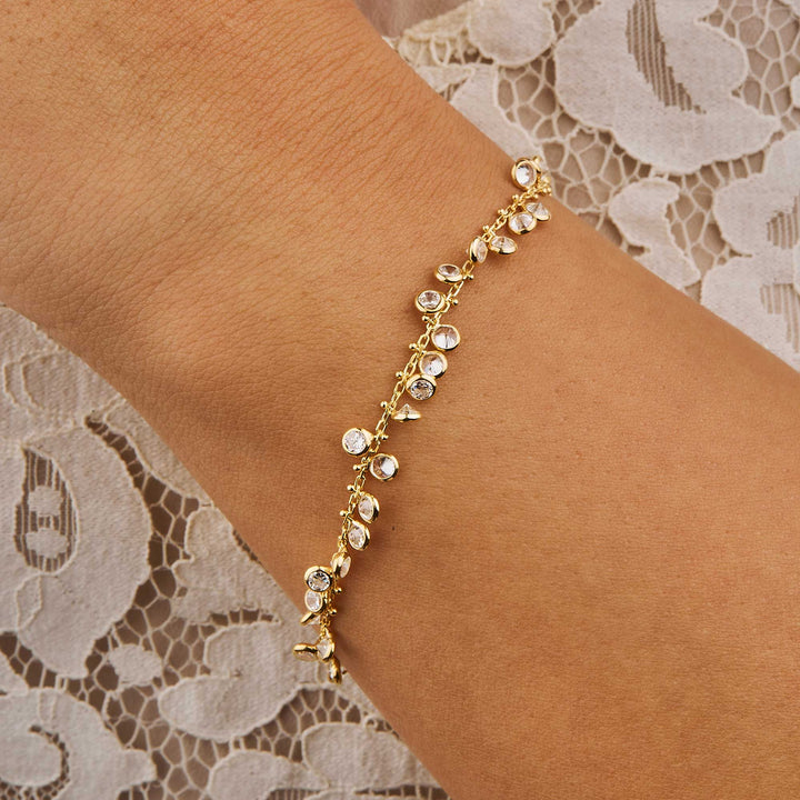 Ecrin CZ Bezel By Yard Drop Dangle Station Bracelet