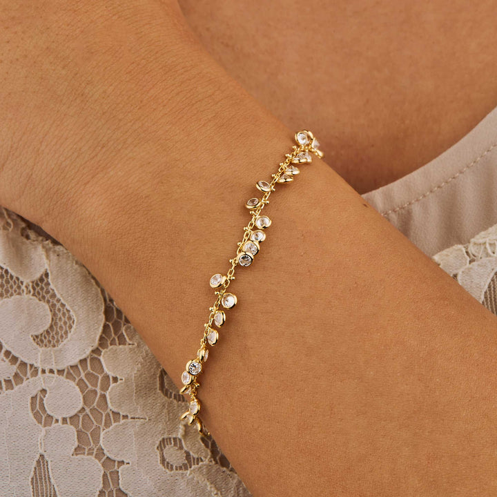 Ecrin CZ Bezel By Yard Drop Dangle Station Bracelet