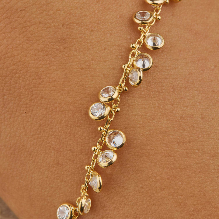 Ecrin CZ Bezel By Yard Drop Dangle Station Bracelet