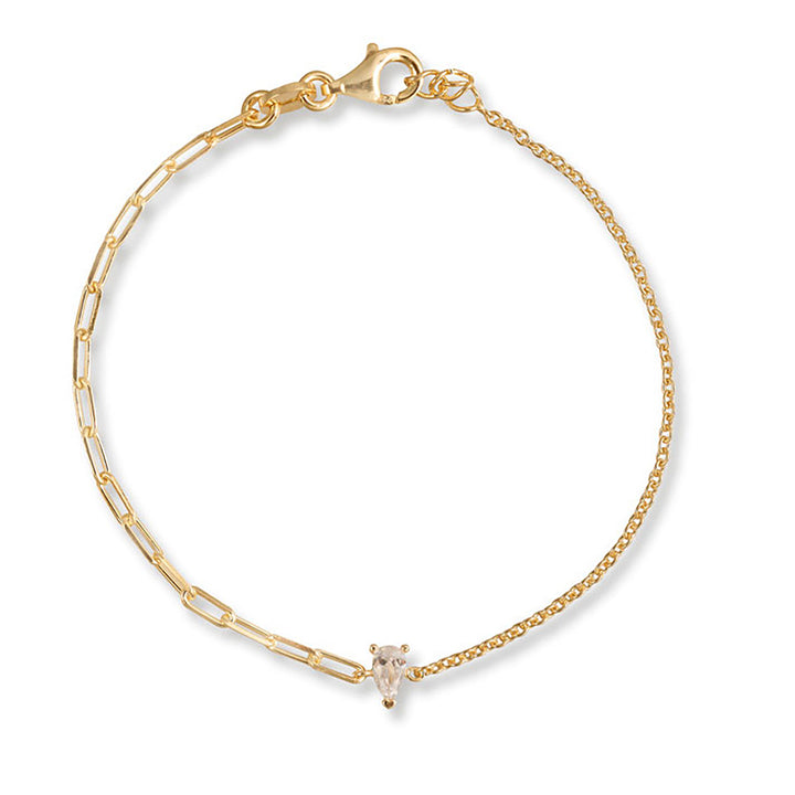 Amaris Pear CZ Diamond Mini Link Chain