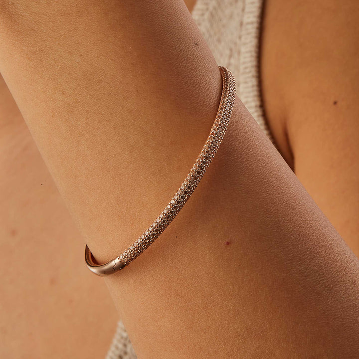 Sunshine Pave Bangle Bracelet - Champaigne