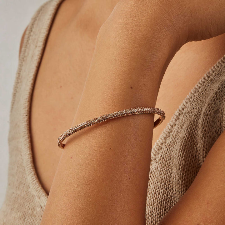 Sunshine Pave Bangle Bracelet - Champaigne