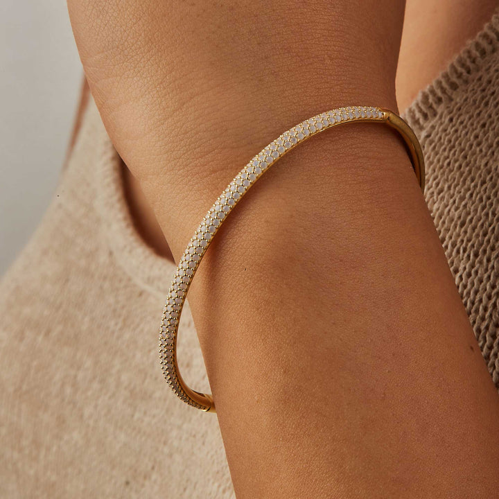 Sunshine Pave Bangle Bracelet - Golden