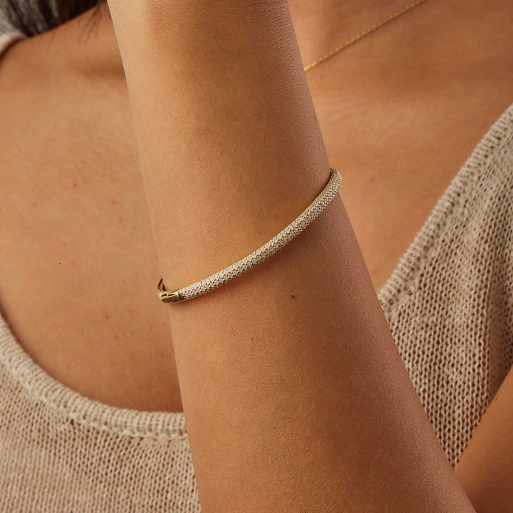 Sunshine Pave Bangle Bracelet - Golden