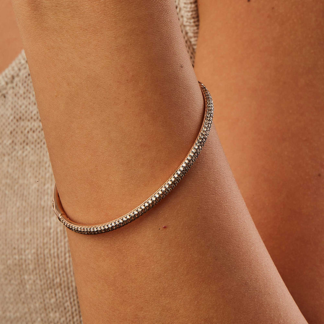 Sunshine pave Bangle Bracelet - Latte