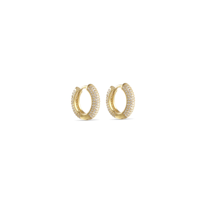 Ronn Pave Huggie Hoop Earrings - Large