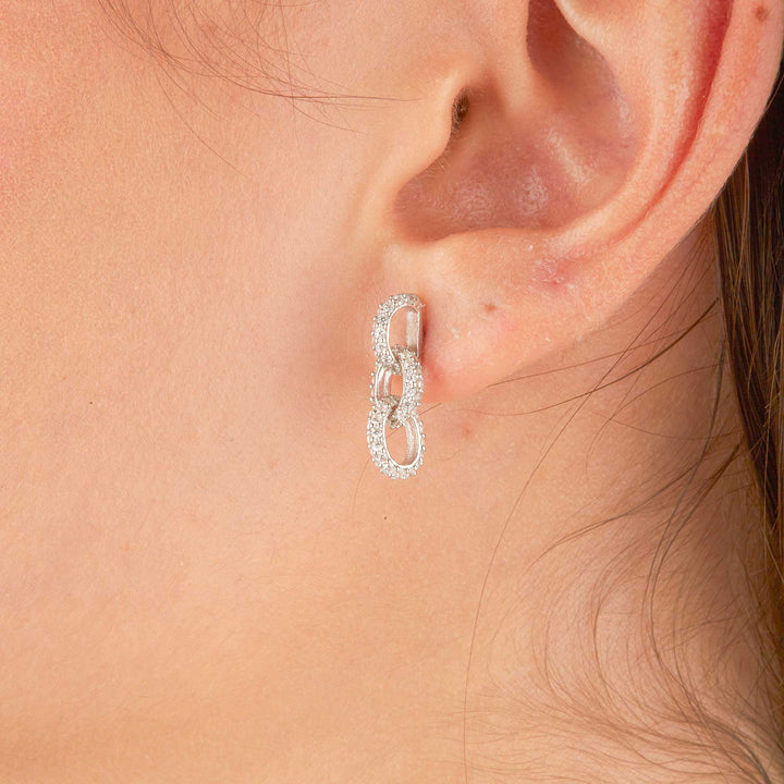 Luna Link Chain Drop Stud - Small