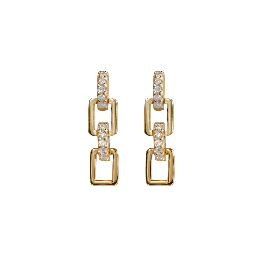 Maya Mini Square Chain Dangling Stud