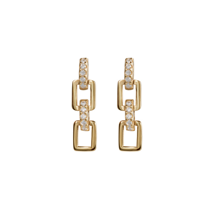 Maya Mini Square Chain Dangling Stud