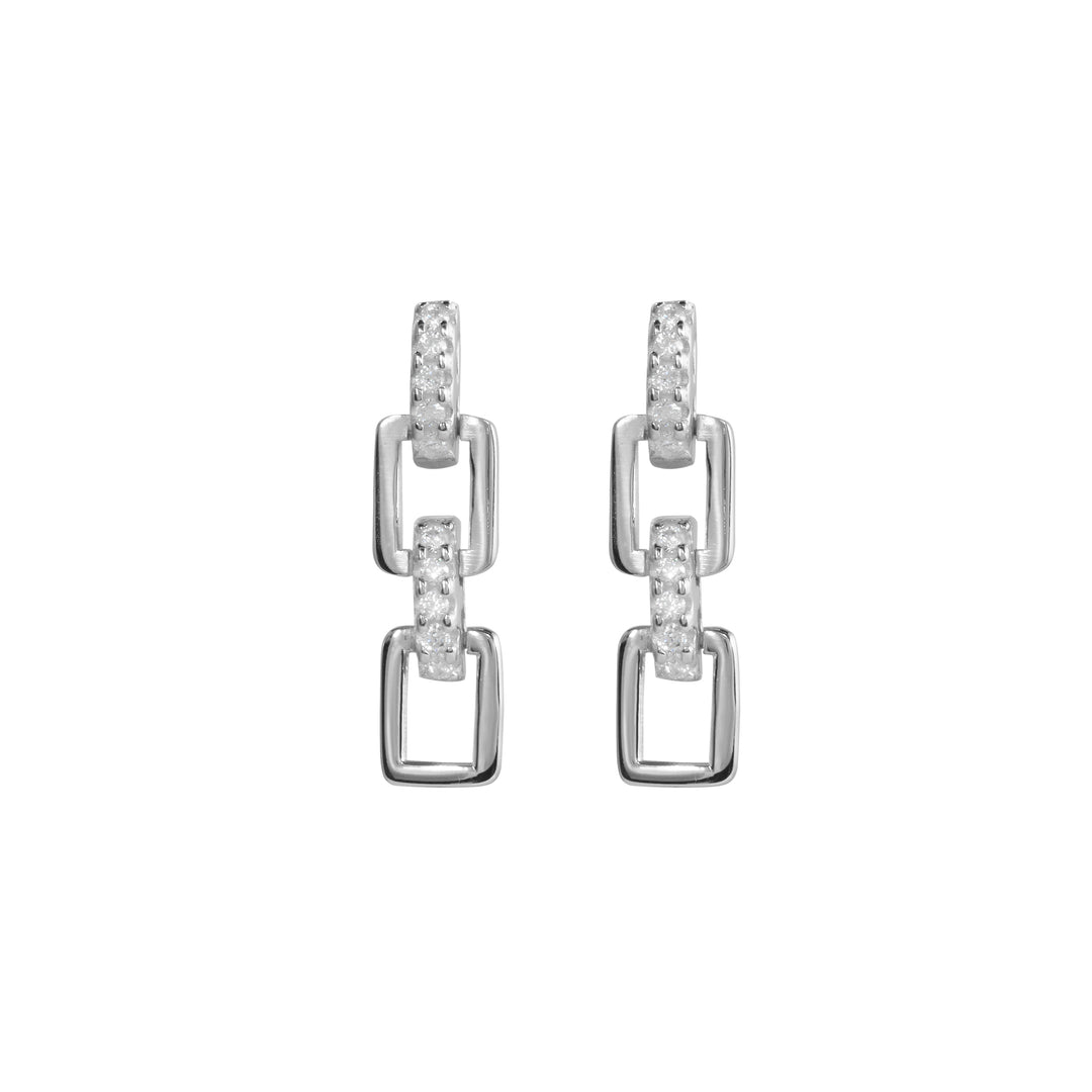 Maya Mini Square Chain Dangling Stud